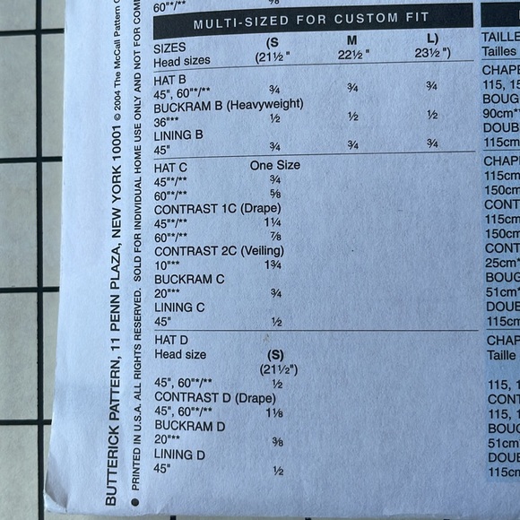 Butterick B4210 Making History pattern, historical/period hat patterns, c2008 - Picture 5 of 6